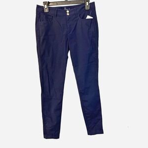 Anatomie Luisa Pant Navy‎ Blue Slim Leg Ankle Double Button Womens Size S